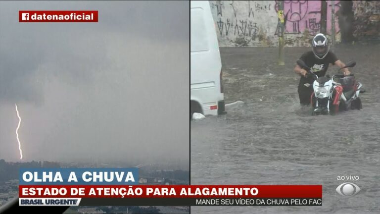 AO VIVO: Brasil Urgente mostra pontos de alagamento após chuva forte na capital