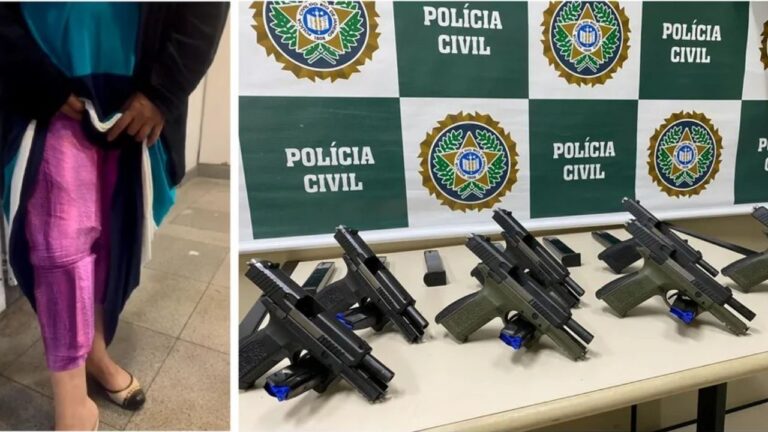 Mulher é detida no Rio com sete pistolas presas ao corpo