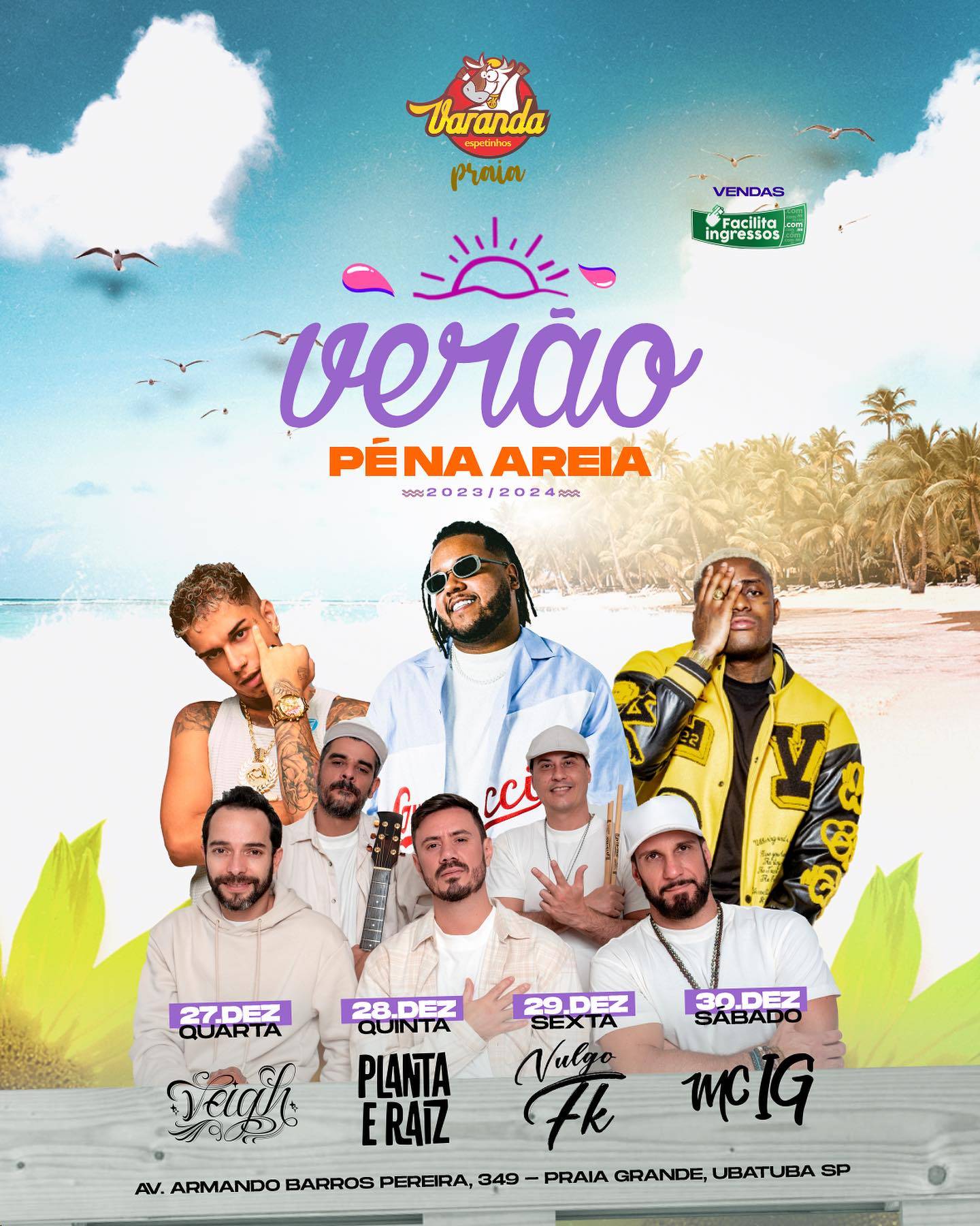 Fim de Ano em Ubatuba Terá Shows de MC Paiva, Pixote e DJ Arana, e Outras Atrações no Litoral Norte