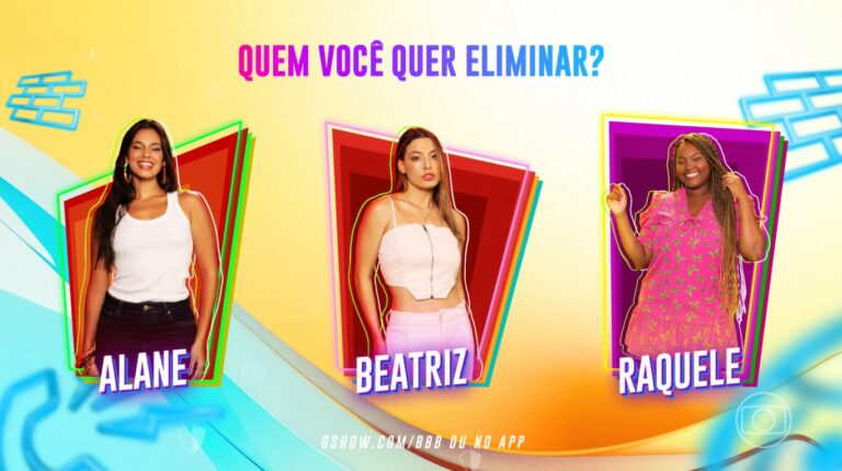 Enquete BBB 24 + Votação Gshow: Alane, Beatriz e Raquelle, quem sai no 13º Paredão? E quem deve ficar?