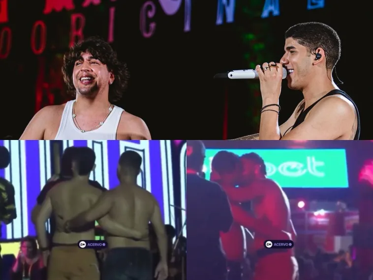 Nattanzinho e Zé Vaqueiro pagam R$ 10 mil para homens se beijarem no palco e vídeo viraliza; veja