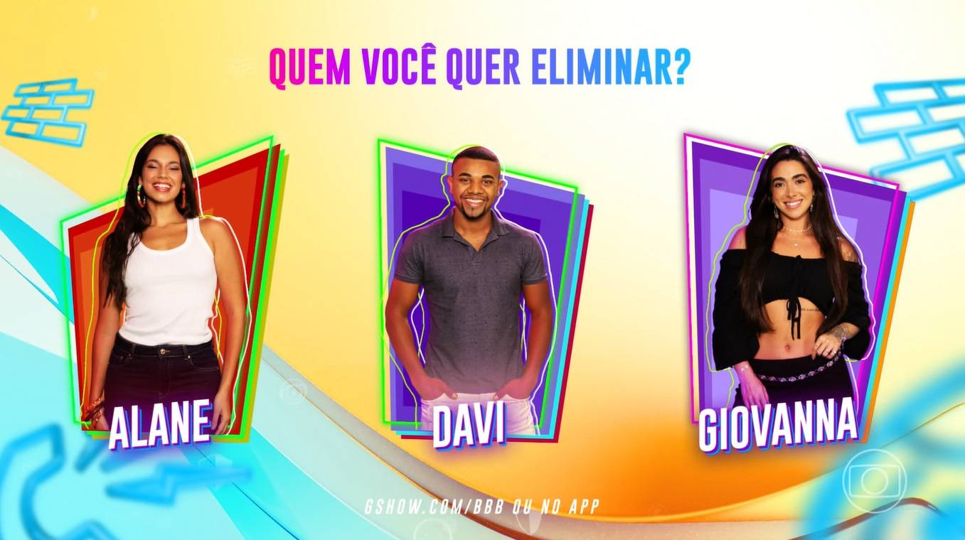 Votação GShow: Alane, Davi ou Giovanna, Quem você quer que saia do BBB 24? Vote!
