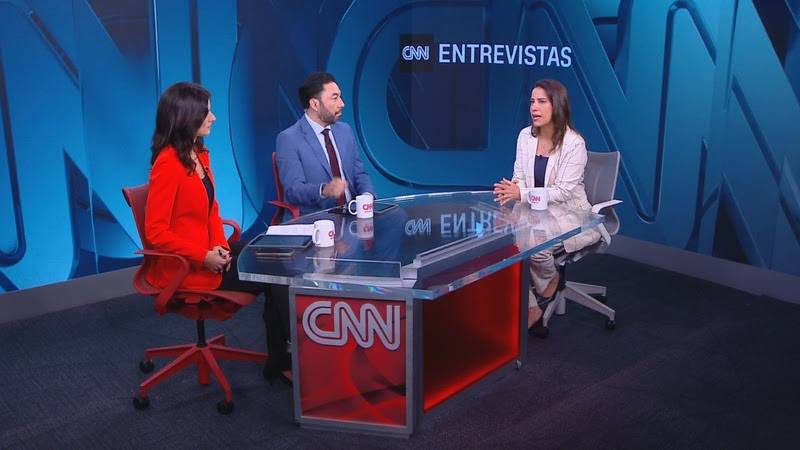 Carol Nogueira, Iuri Pitta e Raquel Lyra no CNN Entrevistas; no ar sábado, 27, às 18h30. Divulgação/CNN Brasil
